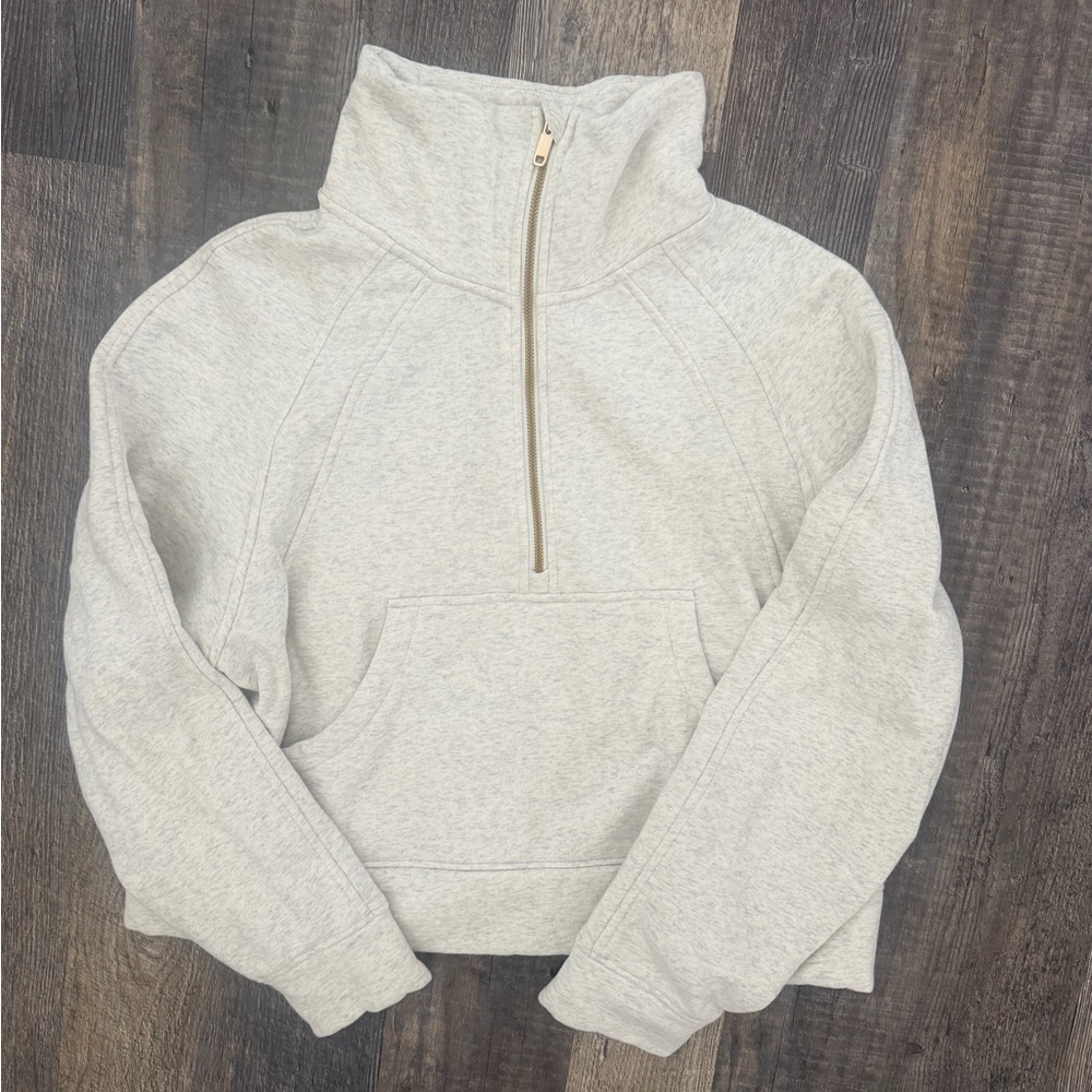 The Gym People Off-White Half-Zip Pullover Sweatshirt